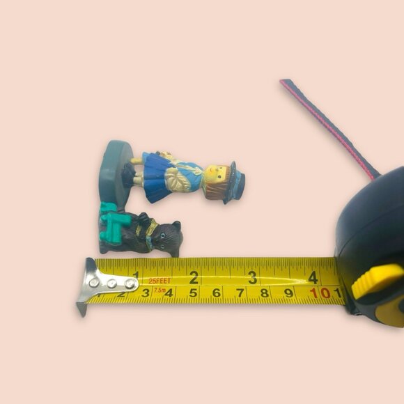 Vintage Little Girl Holding Doll Christmas Holiday Decor & Cat On Toy Train RARE - Picture 7 of 8